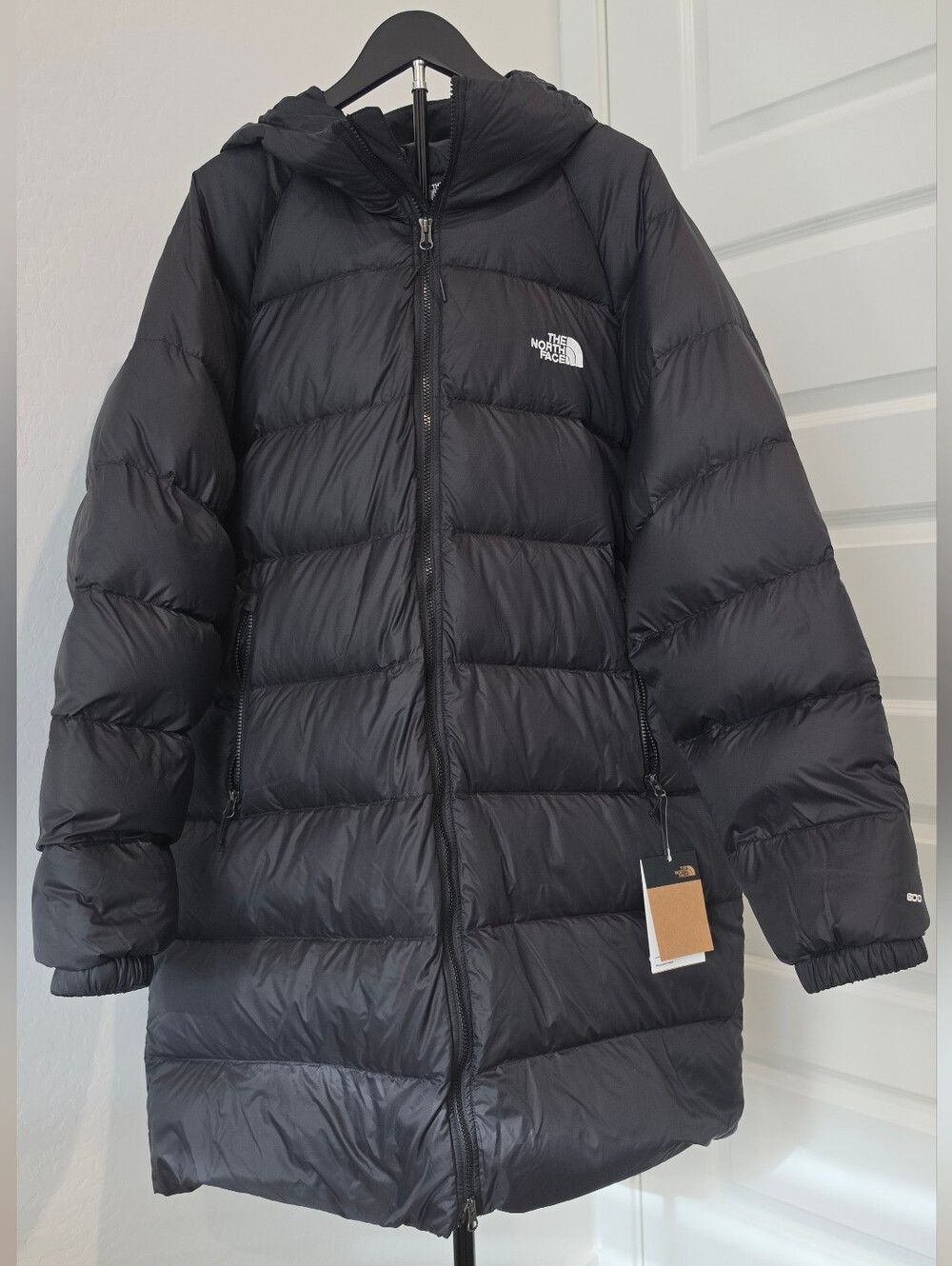 The North Face Down Hooded Parka Black 600 Fill Long Puffer Jacket Men's Sz XXL